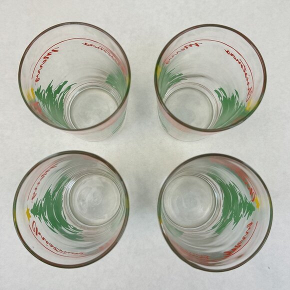 Vintage 1990 Abbey Press Merry Christmas Glass Tumbler Trees 4-Piece Set 12 oz - Picture 6 of 15